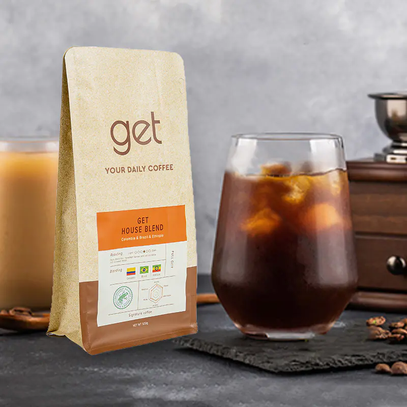 Pungă de cafea cu sigiliu cu opt laturi de 250 g-1 kg Pungă de cafea cu sigiliu cu opt laturi de 250 g-1 kg